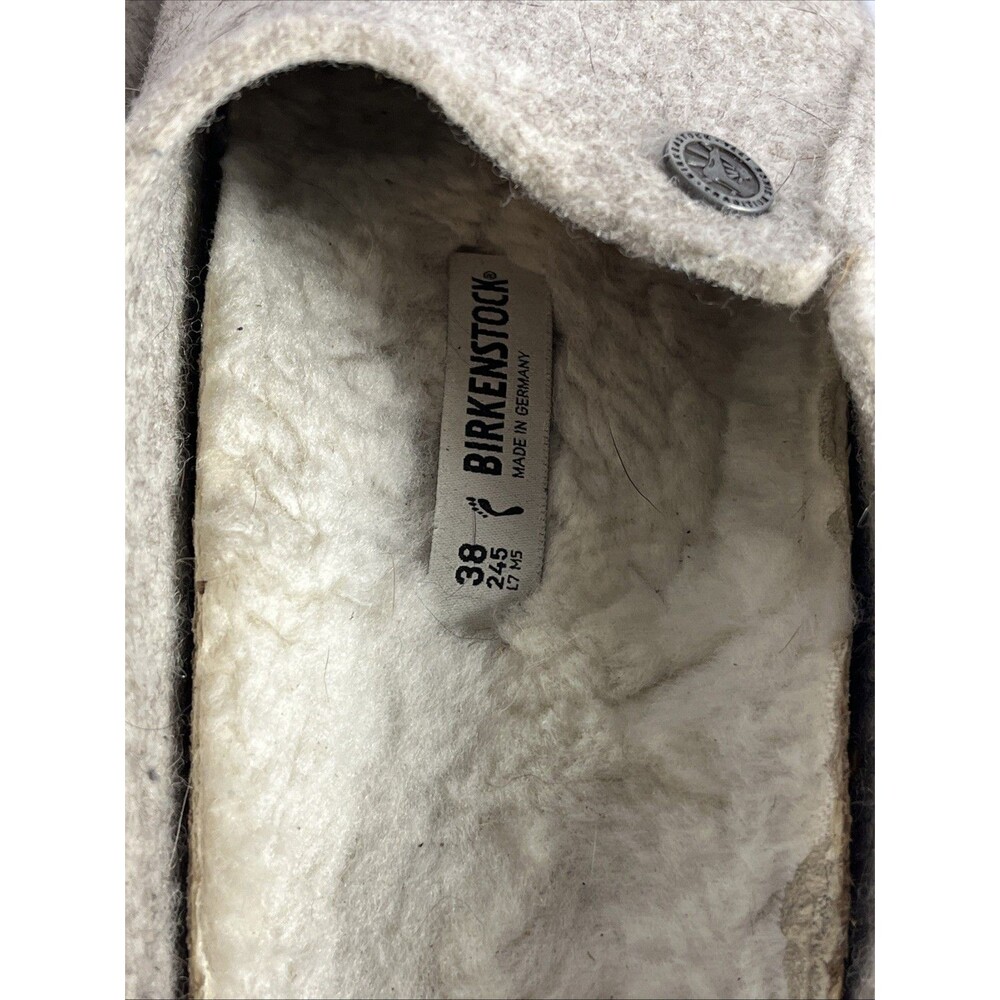 Birkenstock Zermatt Rivet Wool Eggnog Sandals Size 38 - Picture 8 of 13